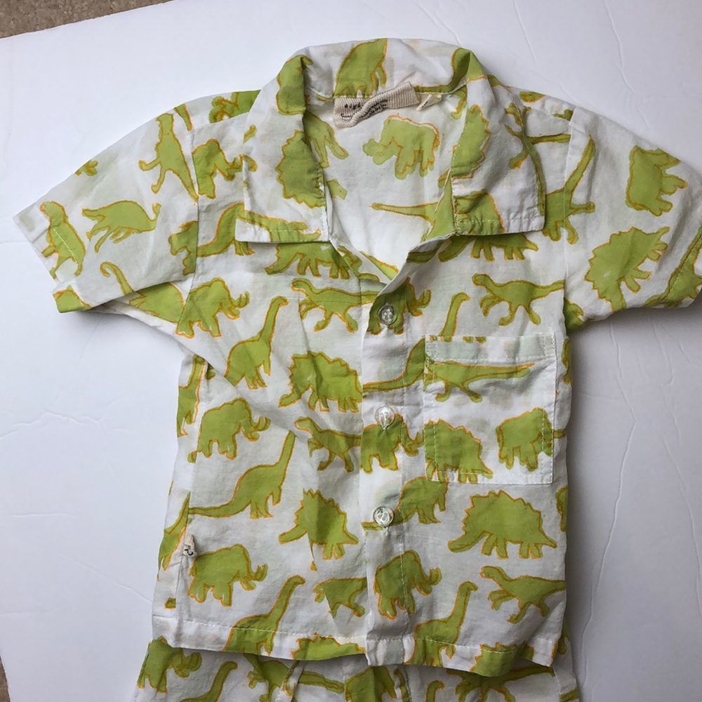 Pajama set with dinosaur print